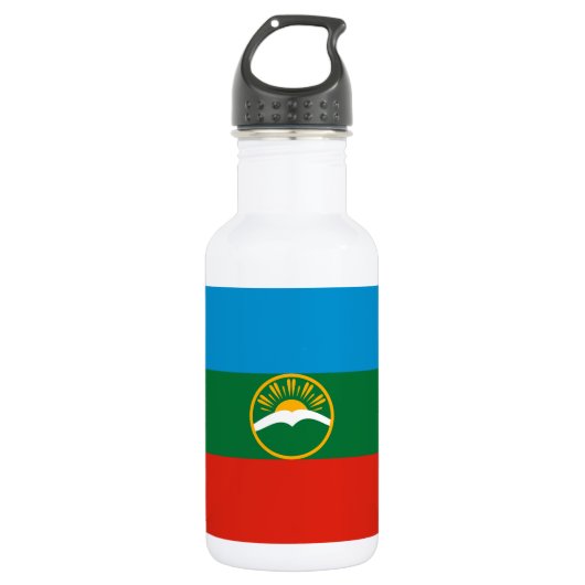 Bouteille D'eau Drapeau de Karatchaïevo-Tcherkessie (Devant)