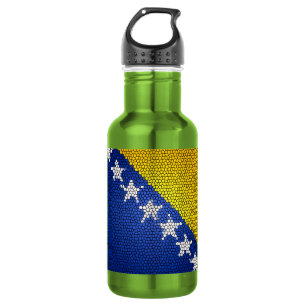 Bouteille D'eau Drapeau de la Bosnie-Herzégovine Dessin patriotiqu