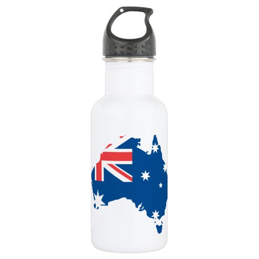 Bouteille D'eau drapeau de la carte Australie - (Devant)