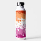 Bouteille D'eau Drapeau de la fierté lesbienne Abstraite (Gauche)