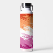Bouteille D'eau Drapeau de la fierté lesbienne Abstraite (Avant)