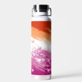 Bouteille D'eau Drapeau de la fierté lesbienne Abstraite (Arrière)