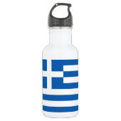 Bouteille D'eau Drapeau de la Grèce, grec (Devant)