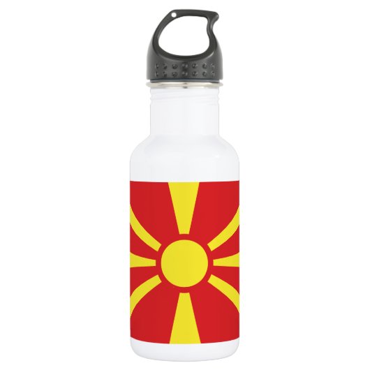Bouteille D'eau Drapeau de la Macédoine du Nord (Devant)
