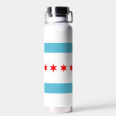 Bouteille D'eau Drapeau de la ville de Chicago (Arrière)