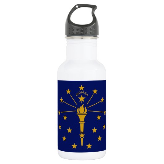 Bouteille D'eau Drapeau de l'État de l'Indiana (Devant)