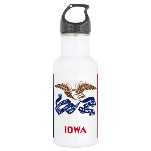 Bouteille D'eau Drapeau de l'État de l'Iowa (Devant)