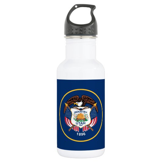 Bouteille D'eau Drapeau de l'État de l'Utah (Devant)