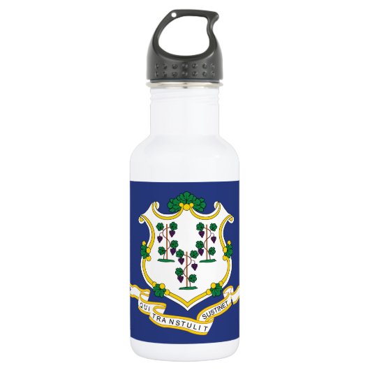 Bouteille D'eau Drapeau de l'État du Connecticut (Devant)