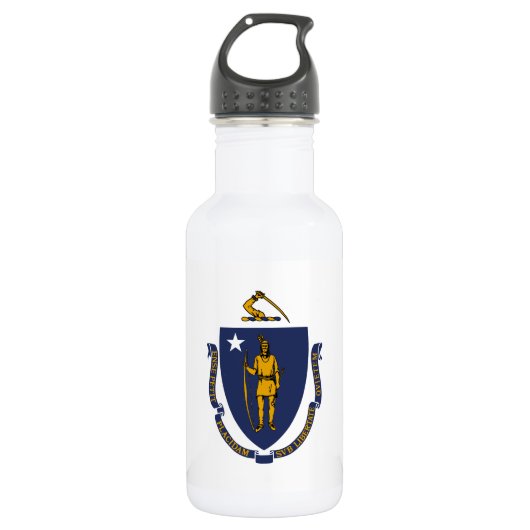 Bouteille D'eau Drapeau de l'État du Massachusetts (Devant)