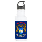Bouteille D'eau Drapeau de l'État du Michigan (Devant)