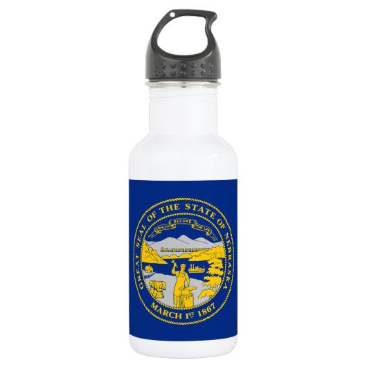 Bouteille D'eau Drapeau de l'État du Nebraska (Devant)