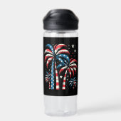 Bouteille D'eau Drapeau de l'été 4 juillet (Arrière)