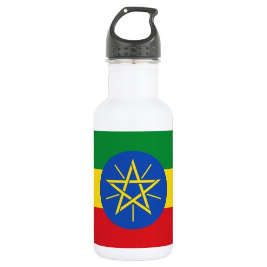 Bouteille D'eau Drapeau de l'Éthiopie (Devant)