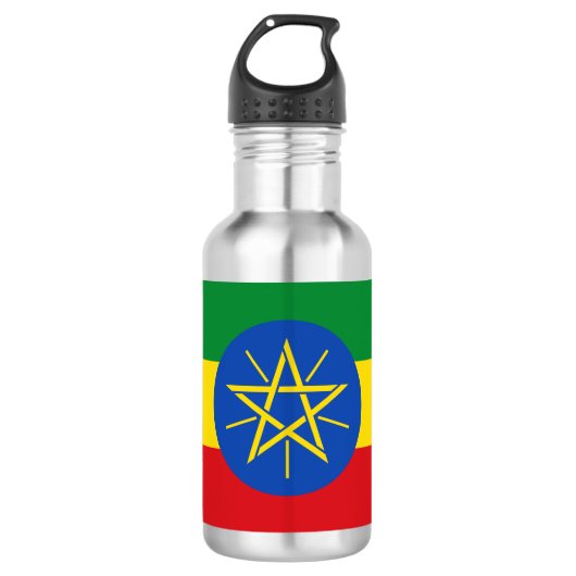 Bouteille D'eau Drapeau de l'Éthiopie (Devant)