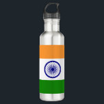Bouteille D'eau Drapeau de l'Inde<br><div class="desc">Le drapeau indien est un tricolore horizontal chargé avec au milieu un emblème. Les couleurs utilisées dans le drapeau sont le bleu,  l'orange,  le blanc,  le vert. La proportion du drapeau indien est de 2:3. Le drapeau de l'Inde a été adopté en 1947.</div>