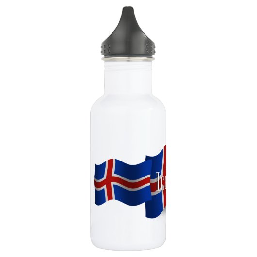 Bouteille D'eau Drapeau de ondulation de l'Islande (Gauche)