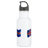 Bouteille D'eau Drapeau de ondulation de l'Islande (Dos)