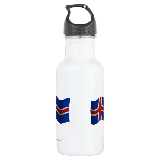 Bouteille D'eau Drapeau de ondulation de l'Islande (Dos)