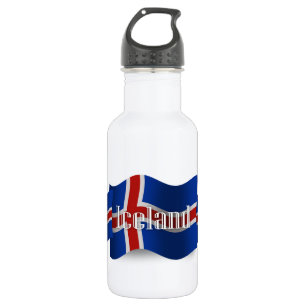 Bouteille D'eau Drapeau de ondulation de l'Islande