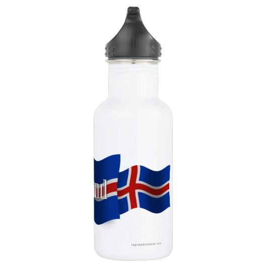 Bouteille D'eau Drapeau de ondulation de l'Islande (Droite)