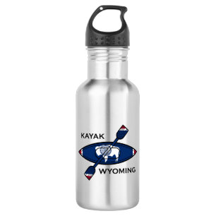 Bouteille D'eau Drapeau du Kayak Wyoming