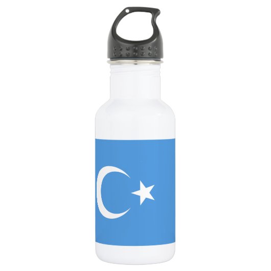 Bouteille D'eau Drapeau du Turkestan oriental Ouyghur (Devant)