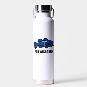 Bouteille D'eau Drapeau du Wisconsin de poisson