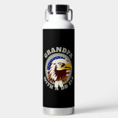 Bouteille D'eau Drapeau Eagle Emblem USA | Grandpa DD 214 Noir (Avant)