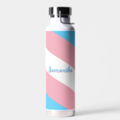 Bouteille D'eau Drapeau et fierté transgenre Nom personnalisé / dr (Gauche)