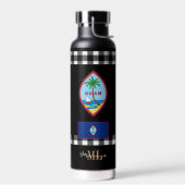 Bouteille D'eau Drapeau Guam Patriotique Isolé (Gauche)