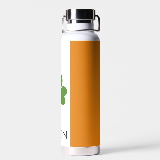 Bouteille D'eau Drapeau irlandais St Patrick avec Shamrock | Perso (Arrière)