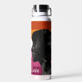 Bouteille D'eau Drapeau lesbien avec deux silhouettes de femme (Arrière)