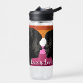 Bouteille D'eau Drapeau lesbien avec deux silhouettes de femme (Gauche)