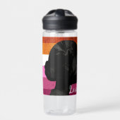 Bouteille D'eau Drapeau lesbien avec deux silhouettes de femme (Extérieur)