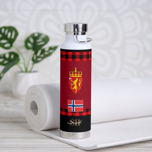 Bouteille D'eau Drapeau Norvégien Rustique Vacuum Isolé (Yoga)