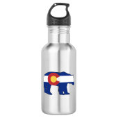 Bouteille D'eau Drapeau Ours du Colorado (Devant)