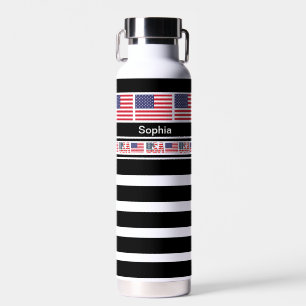 Bouteille D'eau Drapeau patriotique américain personnalisé, États-