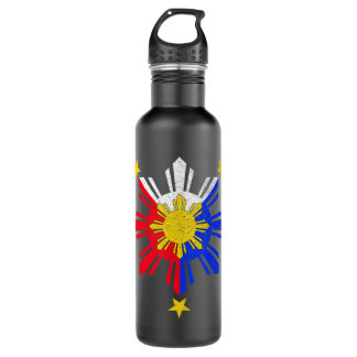 Bouteille D'eau Drapeau philippin philippin Pinoy Sun.png