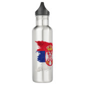 Bouteille D'eau Drapeau serbe Grunge, Drapeau serbe (Gauche)