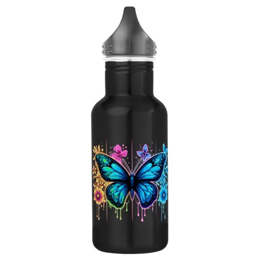 Bouteille D'eau Dreamy Gradient Wings : Un papillon en Pastel (Gauche)