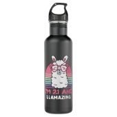 Bouteille D'eau Drôle Adorable Llama 21e Anniversaire Cadeau Pour (Devant)
