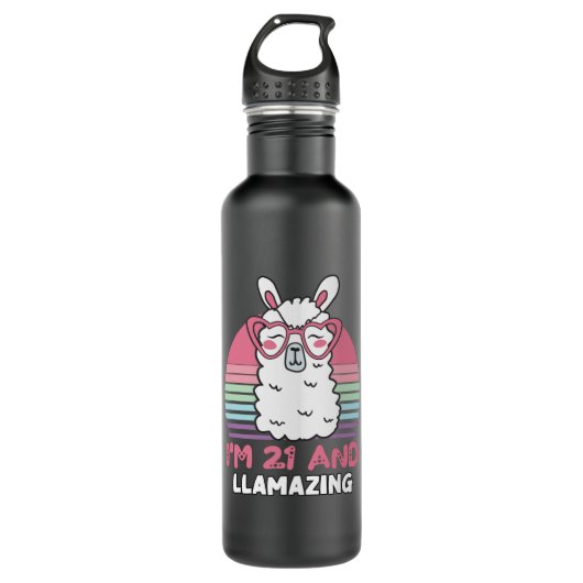 Bouteille D'eau Drôle Adorable Llama 21e Anniversaire Cadeau Pour (Devant)