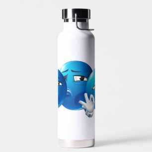 Bouteille d'eau drôle bleu triste Emoji - Dri expr