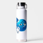 Bouteille d'eau drôle bleu triste Emoji - Dri expr (Arrière)