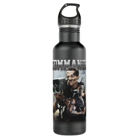 Bouteille D'eau Drôle cadeau Commando Bootleg Tee Arnold Schwarzen (Devant)