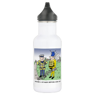 Bouteille D'eau Drôle caricature de la police de la circulation a