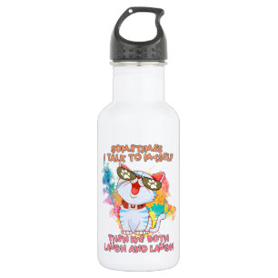 Bouteille D'eau Drôle chat parler à lui-même - mignon et humoristi