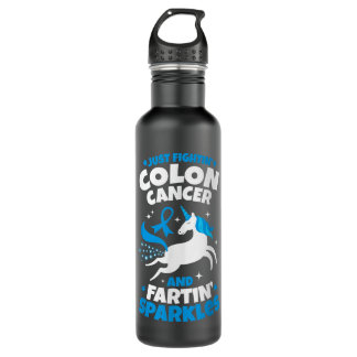 Bouteille D'eau Drôle Colon Cancer Fighter Fighter Unicorn Citatio