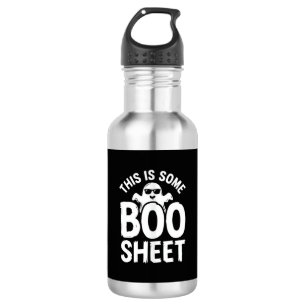 Bouteille D'eau Drôle de feuille de Boo fantôme Halloween Design_1